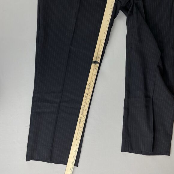 J. Crew Classic Fit Wool Blend Trousers Men's 36/32 Dark Blue Pinstripe Academia - Picture 11 of 16